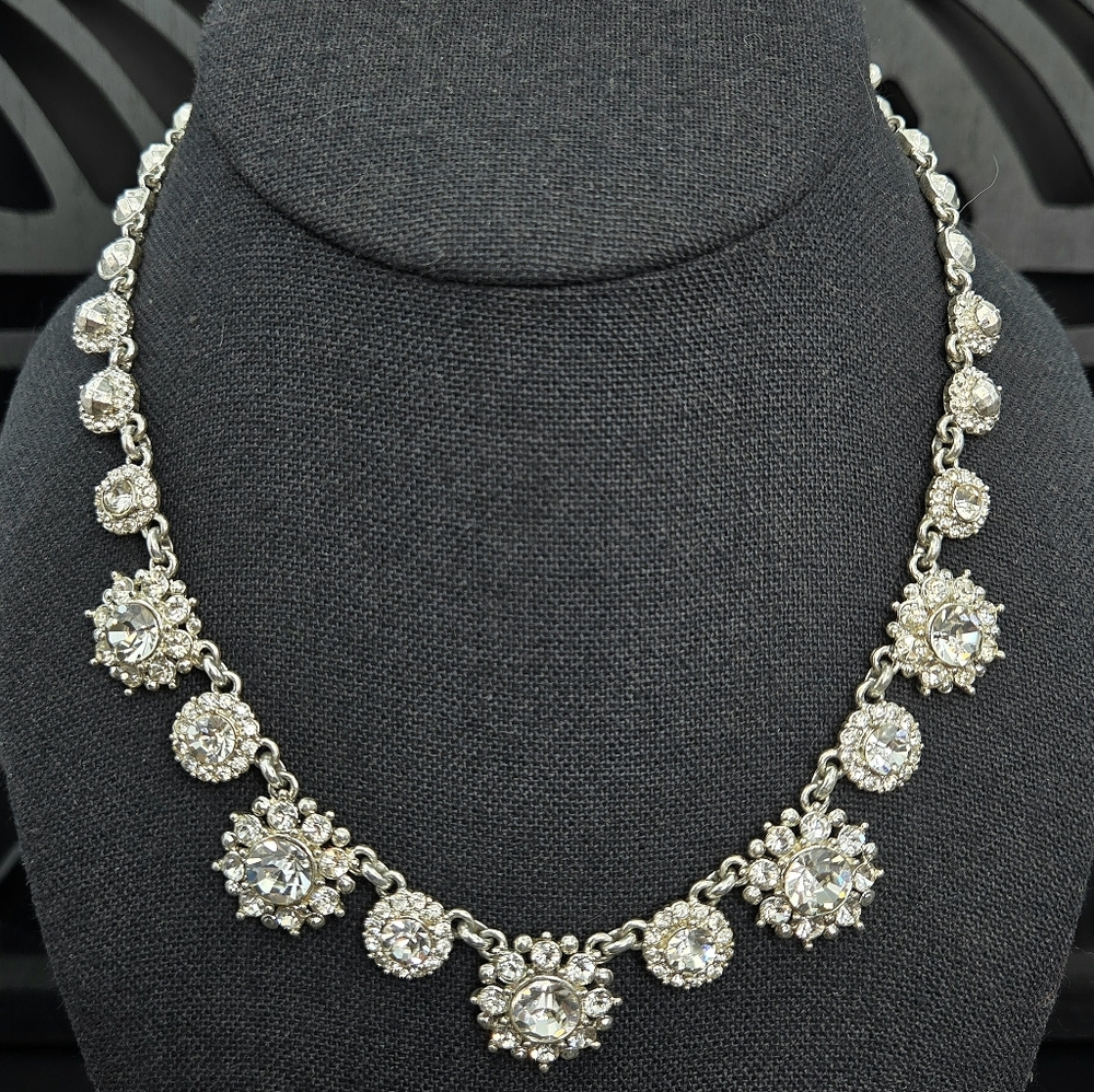 LC Sparkles Floral  Rhinestone Bling Necklace